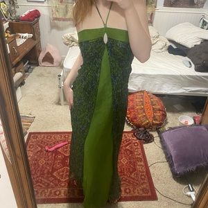 unique y2k silk gown/prom dress